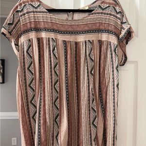 Kori Geometric Patterned Blouse in Earthy Tones